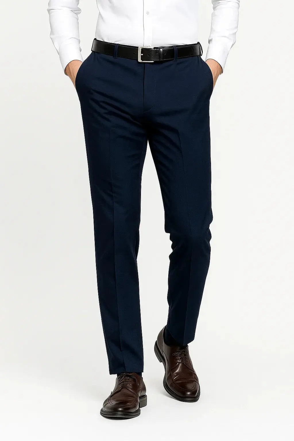Trousers Slim Fit Flat Front Pressed Crease