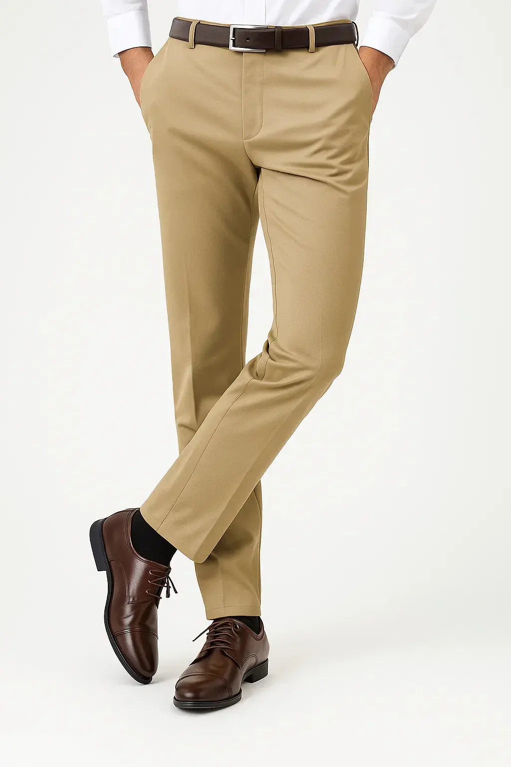 Trousers Slim Fit Flat Front Pressed Crease