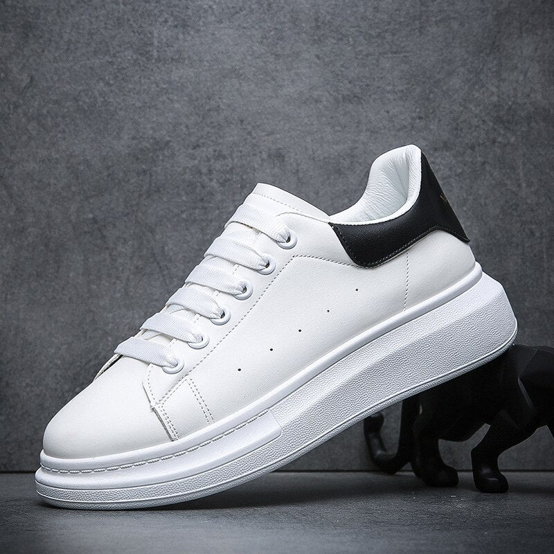 Men's Sneaker Leather Low Top Lace Up White
