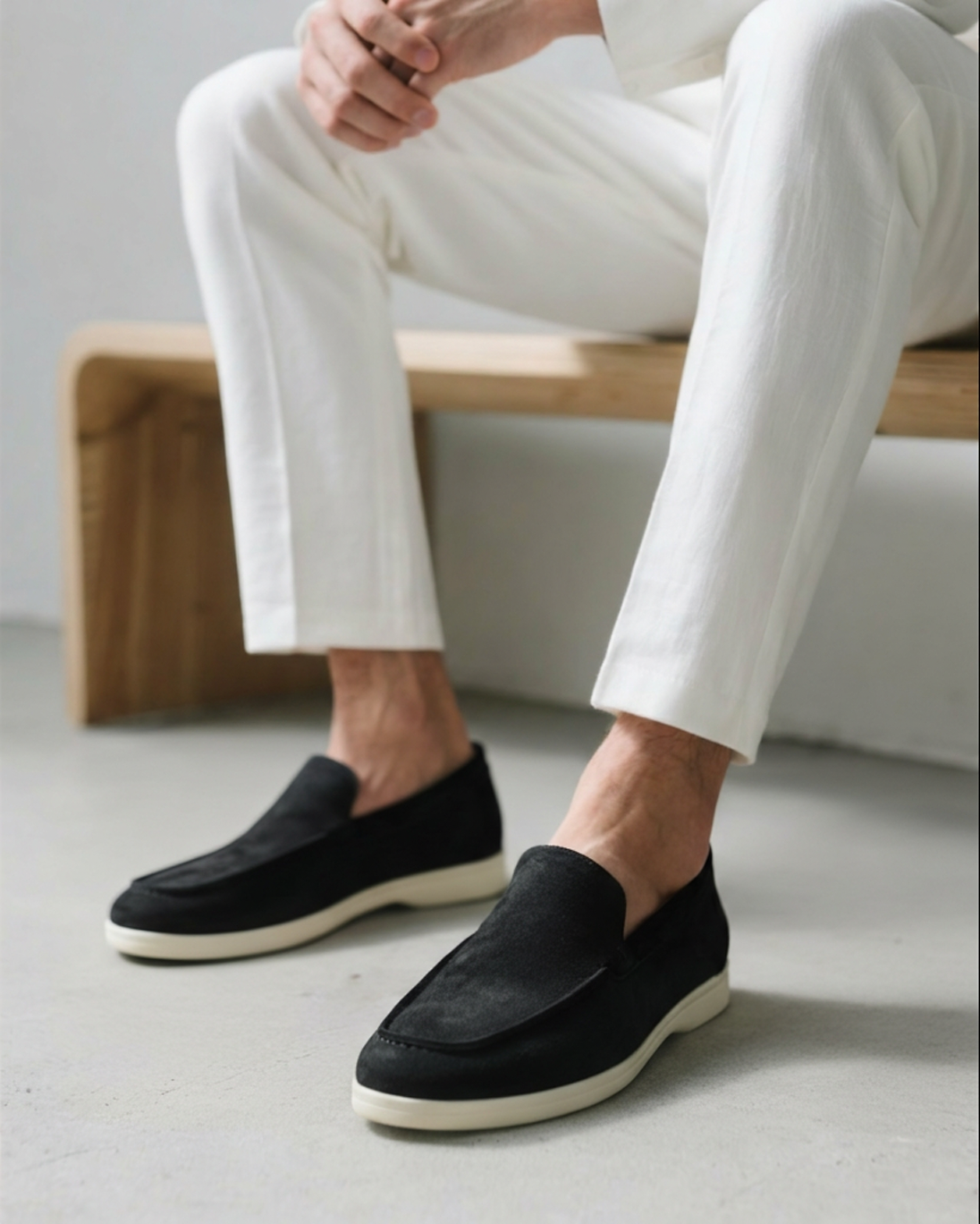 Suede Loafers Men Slip On Casual Summer Shoes