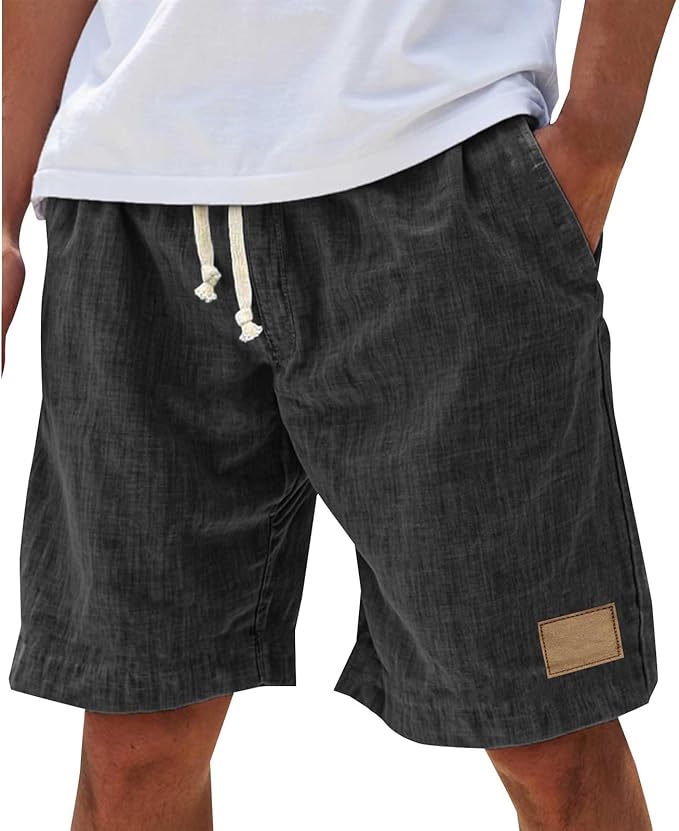 Shorts Cotton Blend Relaxed Fit Drawstring Waist