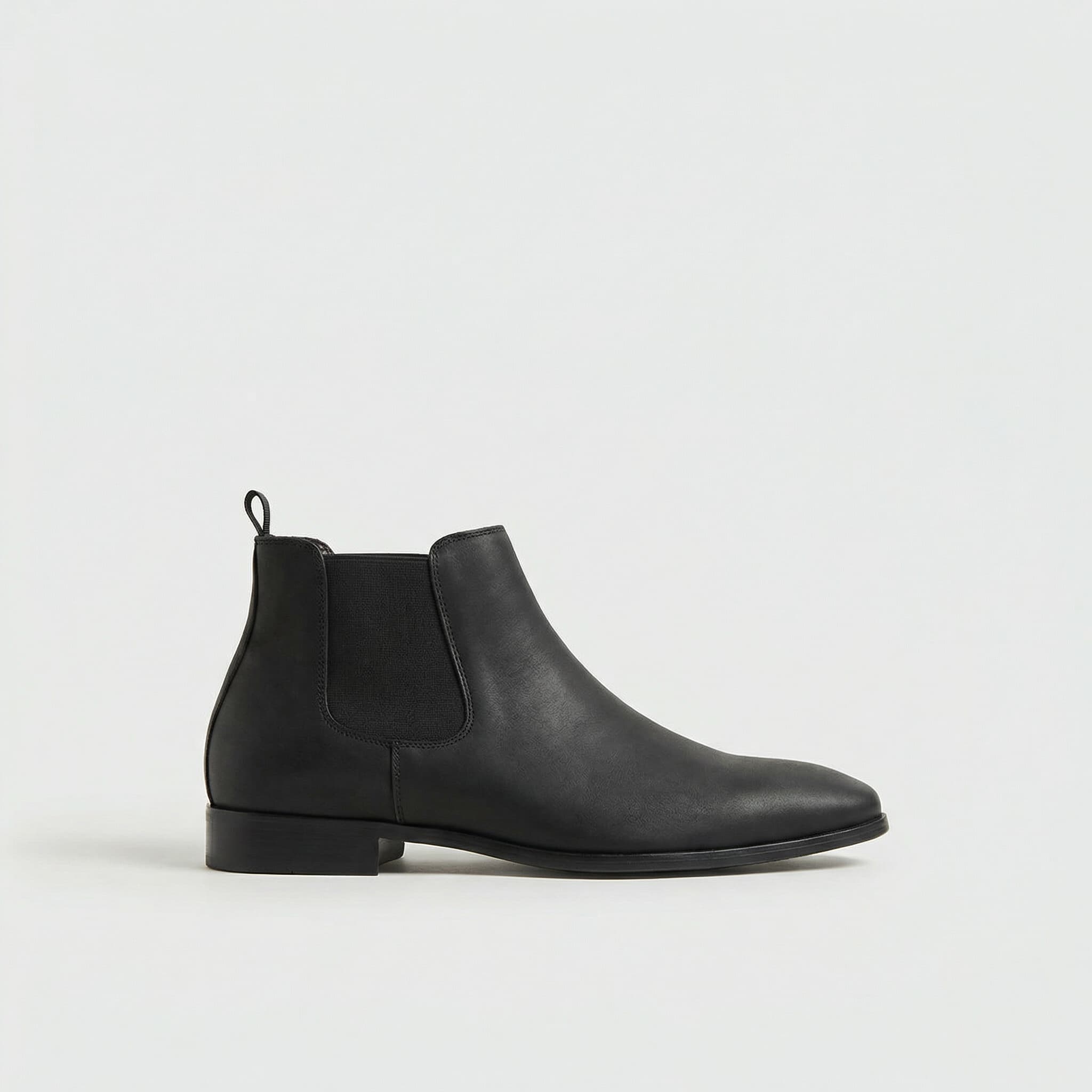 Men's Chelsea Boots with Elasticated Sides and Low Block Heel