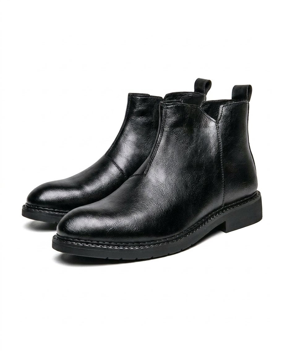 Men's Chelsea Boots Pull-On Ankle Boots with Elastic Side Panels