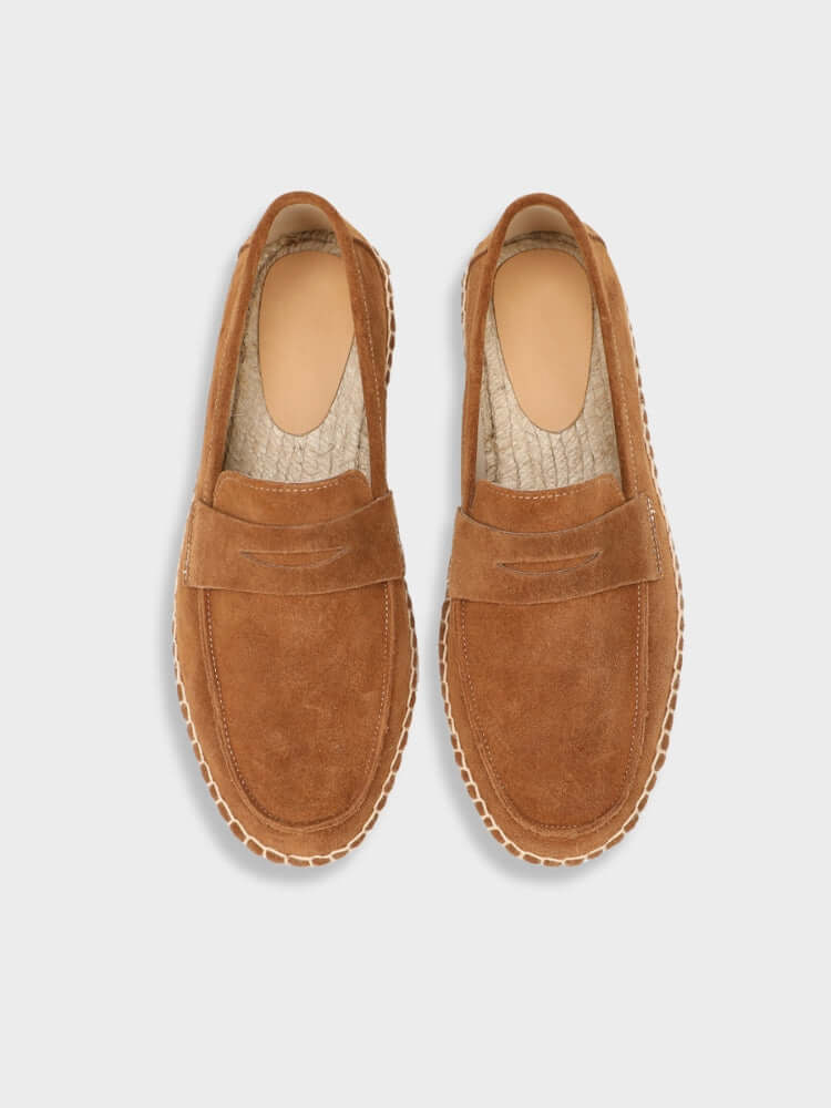 Loafer Suede Penny Espadrille Jute Sole
