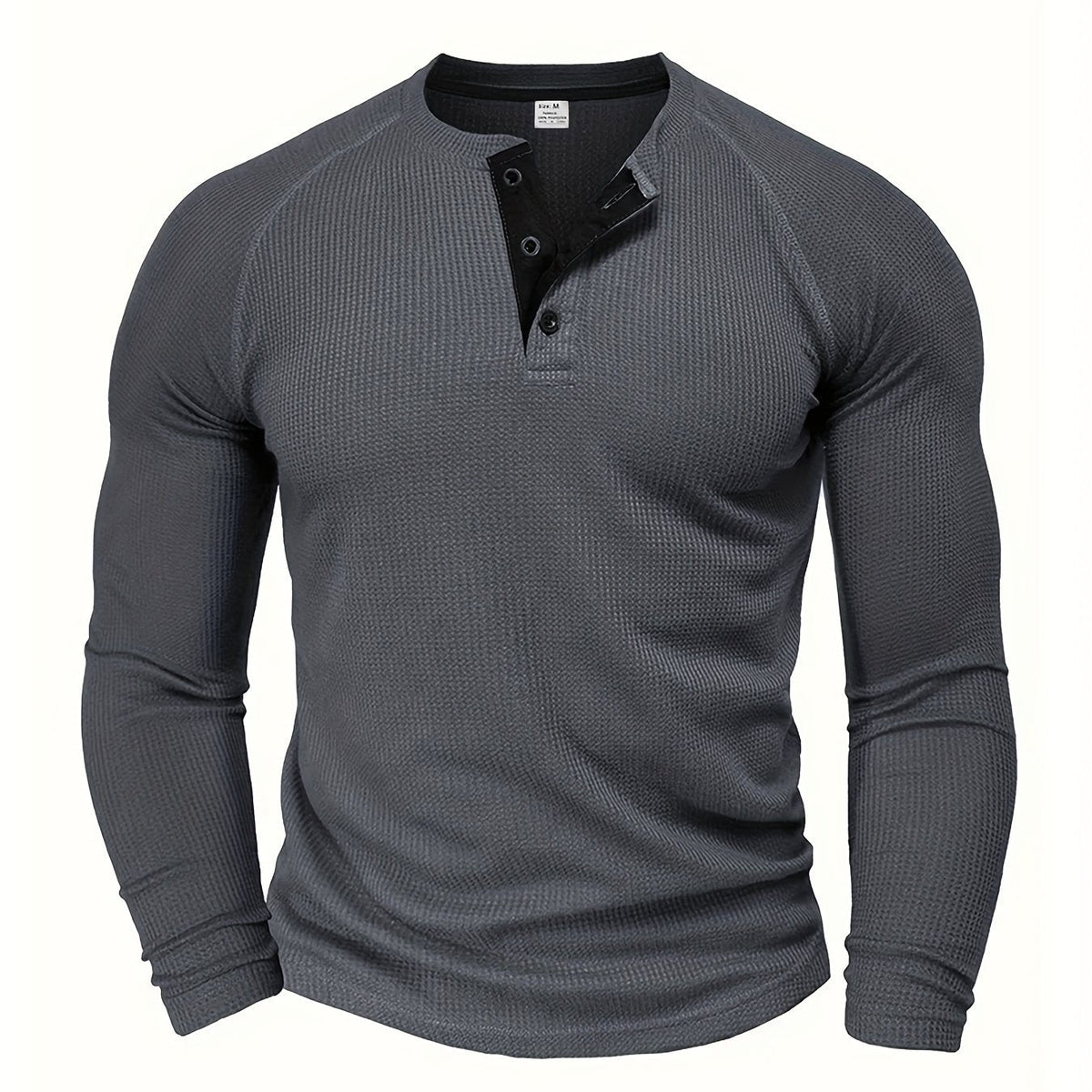 Heath | Men's Waffle-Knit Button-Placket Henley
