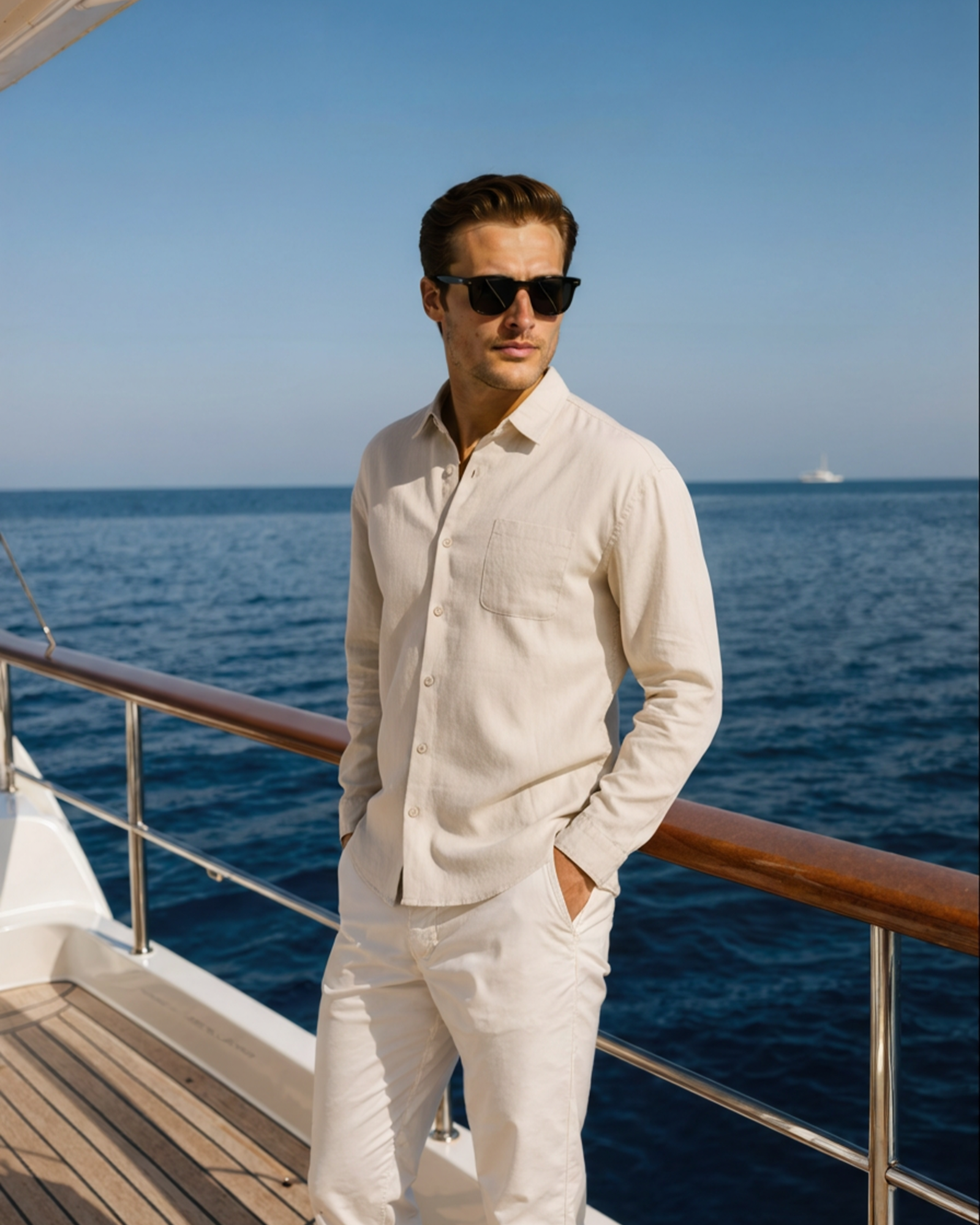 Linen Shirt Men Long Sleeve Casual Button Up Summer Shirt
