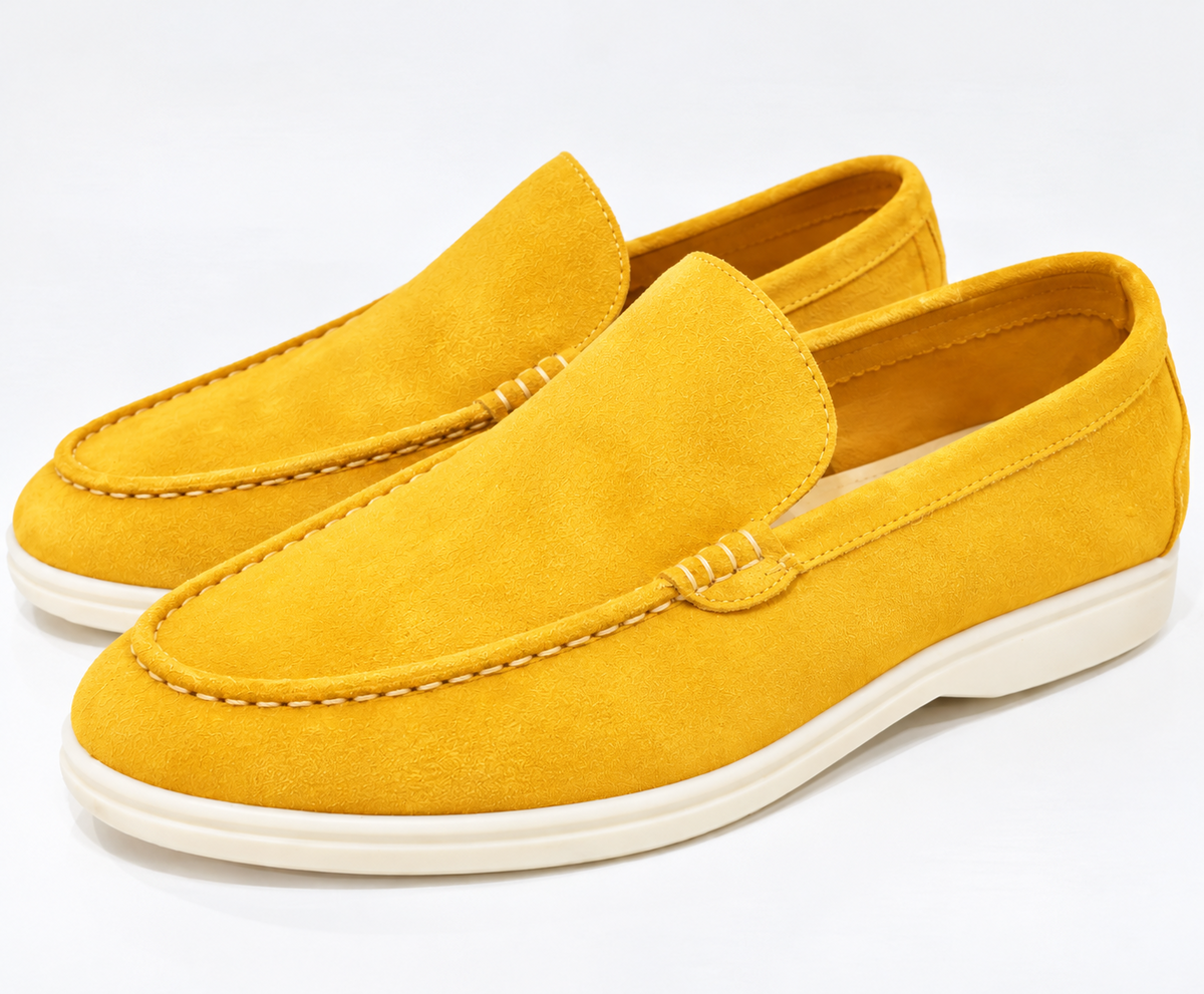 Men's Suede-Look Slip-On Loafers Lightweight Comfortable Casual Flat Shoes
