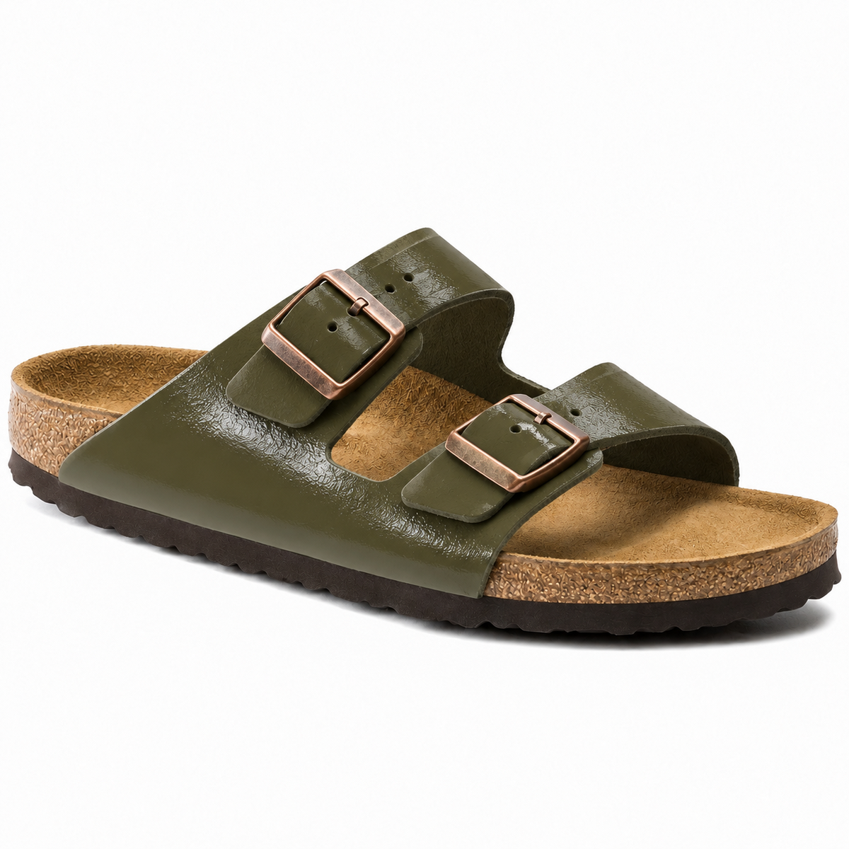 Men's Sandal Leather Cork Footbed Adjustable Buckle