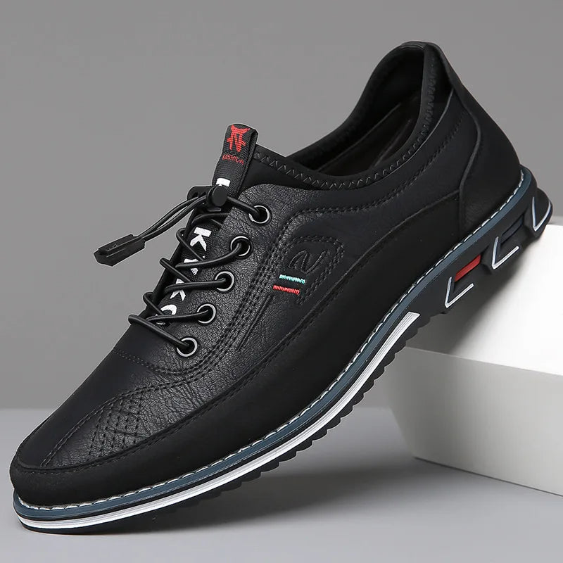 Men's Casual Lace-Up Shoes with Two-Tone Design and Chunky Sole