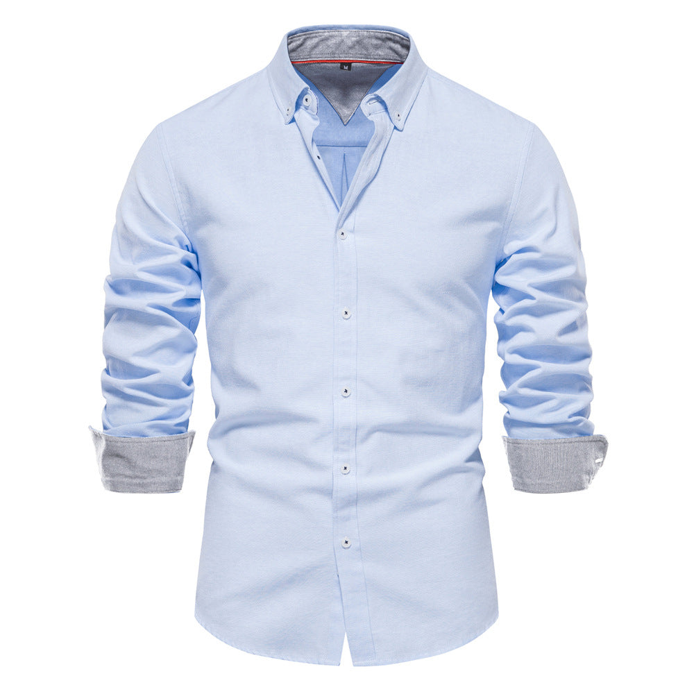 Men's Button Down Collar Shirt with Contrast Cuff Detailing