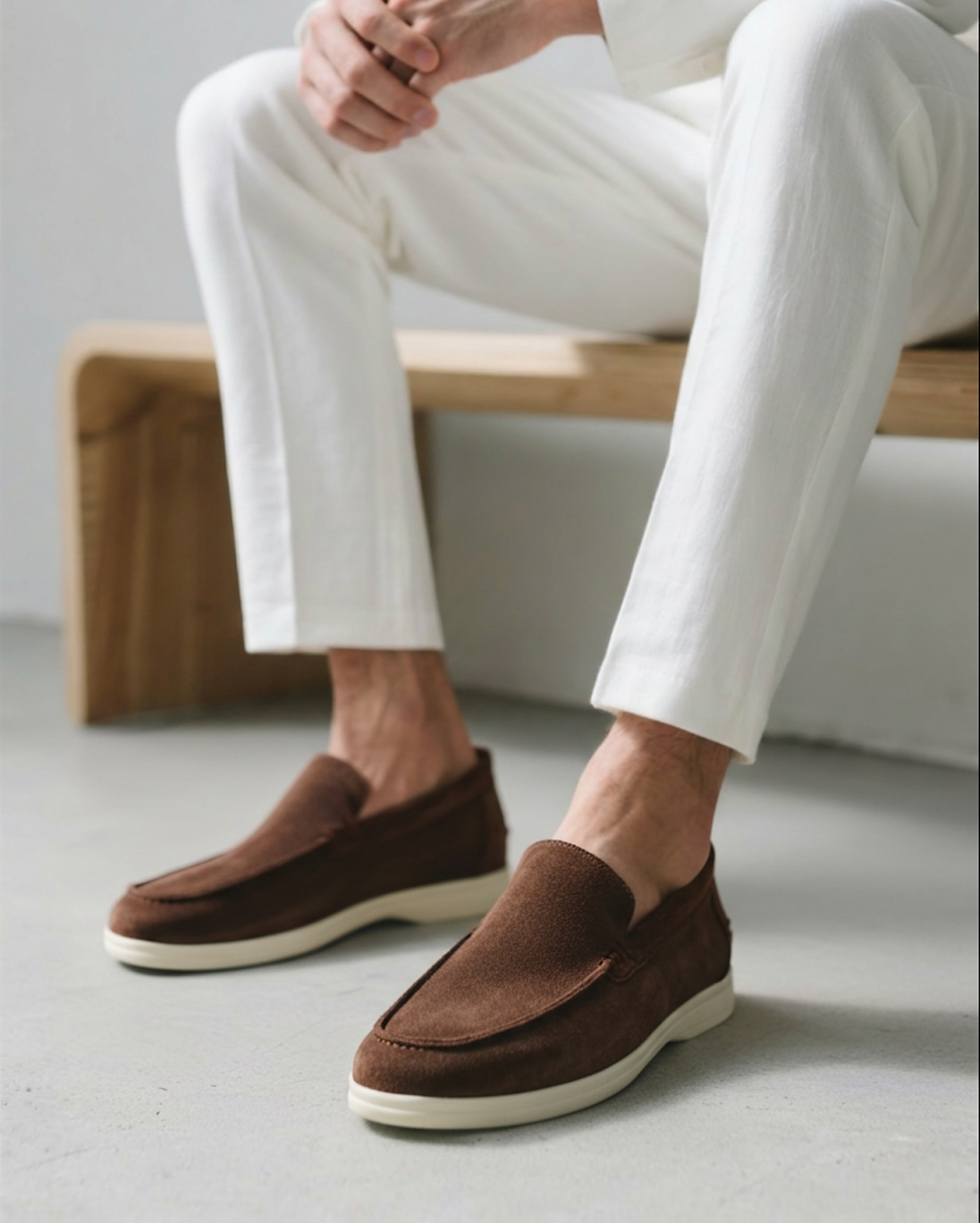 Suede Loafers Men Slip On Casual Summer Shoes