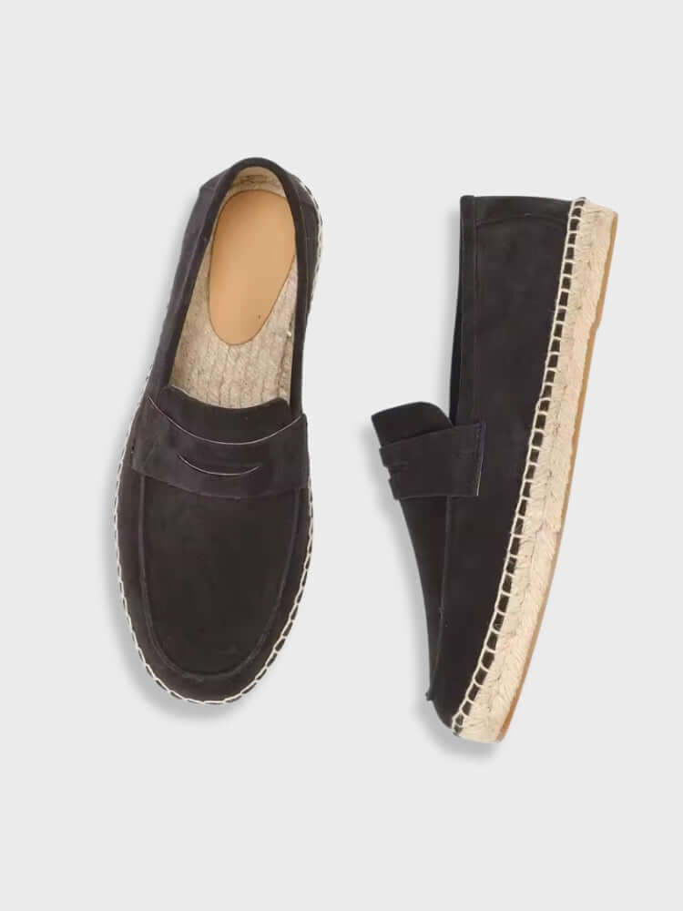 Loafer Suede Penny Espadrille Jute Sole