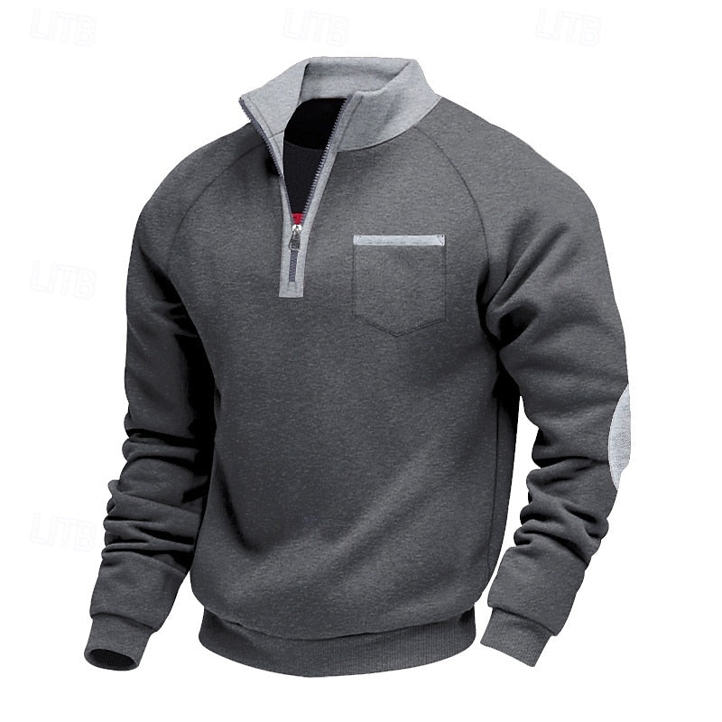 Men's Colour-Block Quarter-Zip Pullover original product view 5
