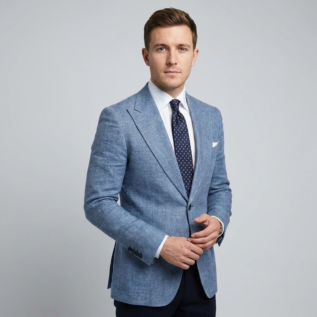Blazer Slim Fit Two Button Notch Lapel Breast Pocket