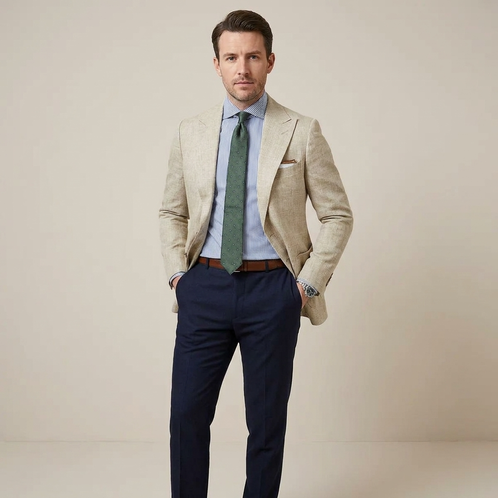 Blazer Slim Fit Two Button Notch Lapel Breast Pocket