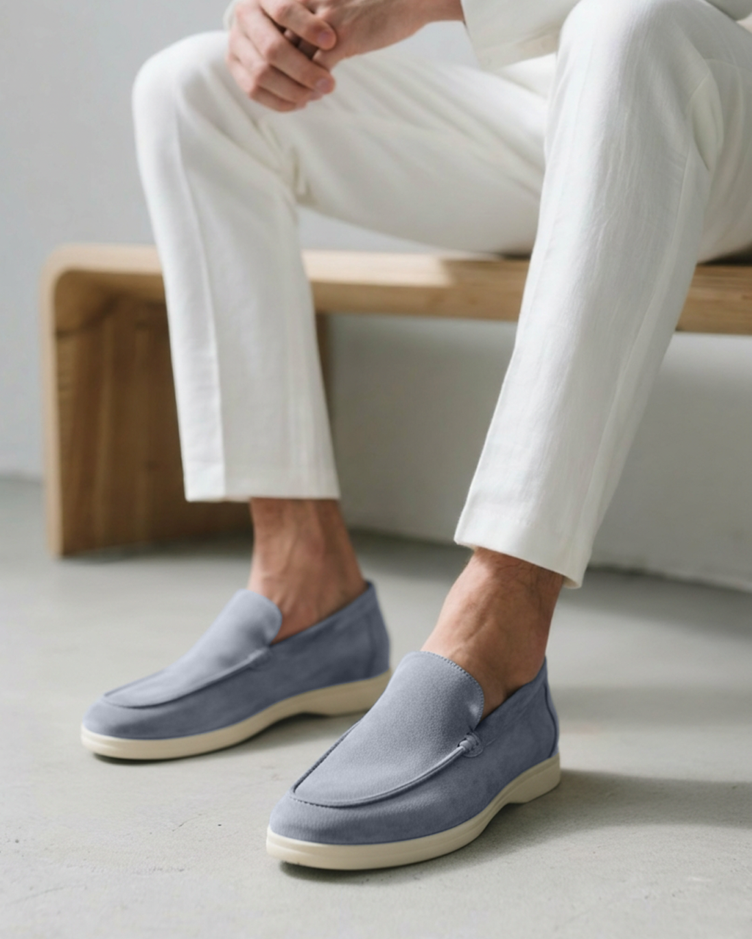 Suede Loafers Men Slip On Casual Summer Shoes