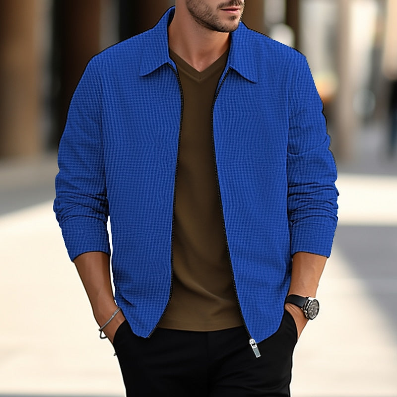 Men's Lightweight Textured Button-Front Overshirt photo 3