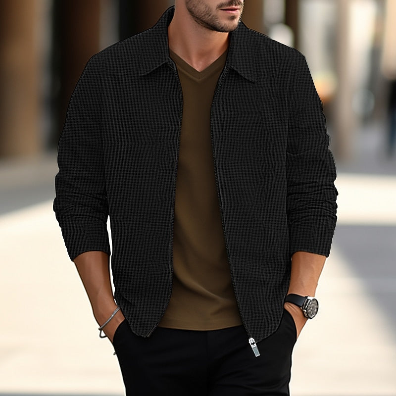 Men's Lightweight Textured Button-Front Overshirt photo 4