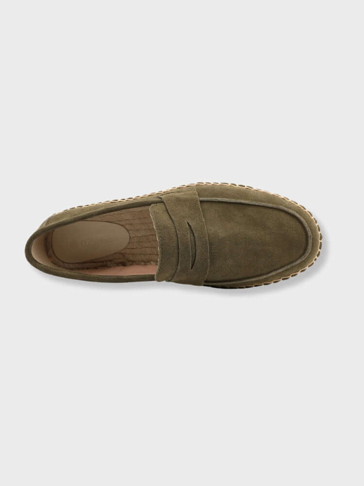 Loafer Suede Penny Espadrille Jute Sole