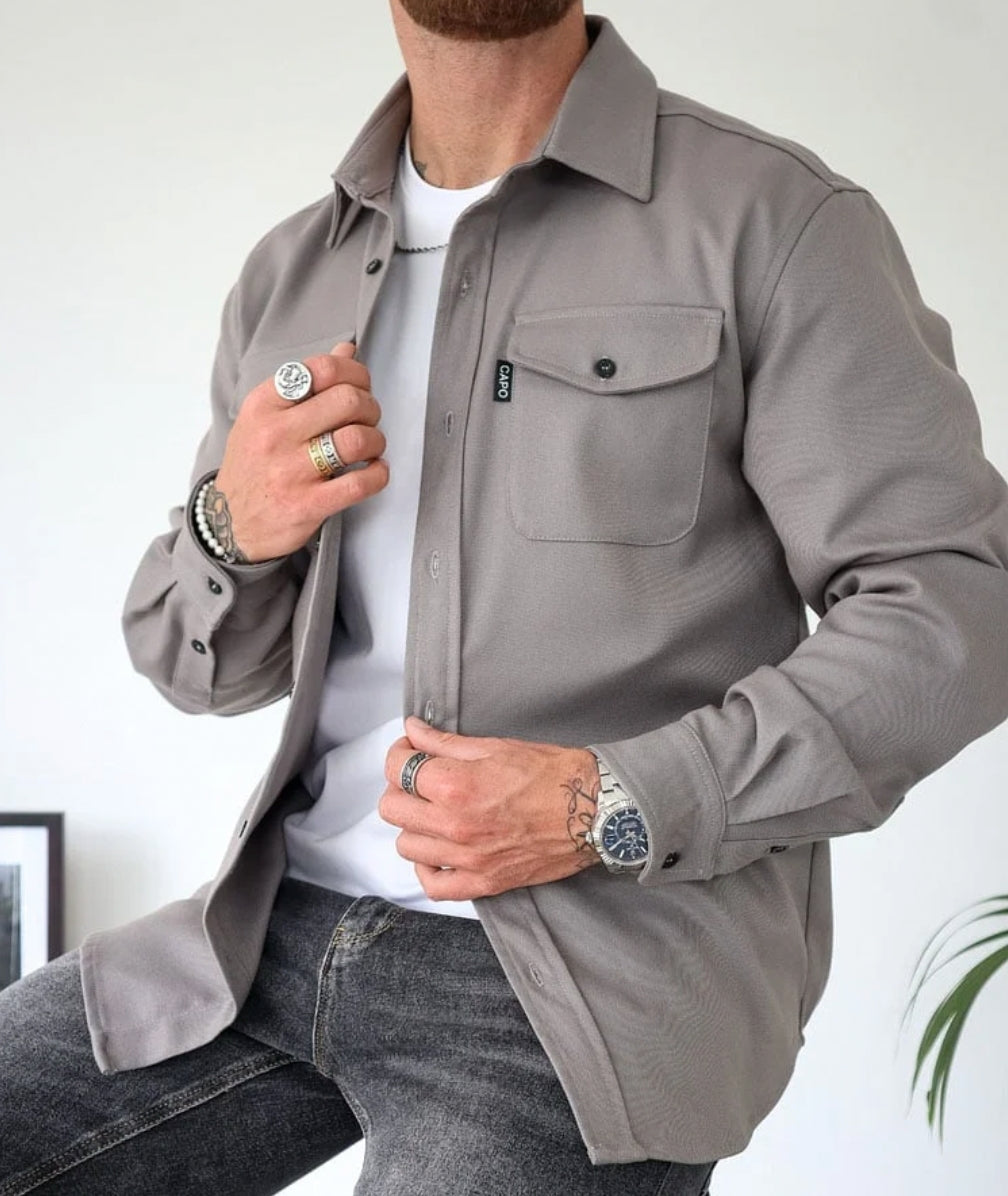Men's Polo with Chest Pockets Classic Collar
