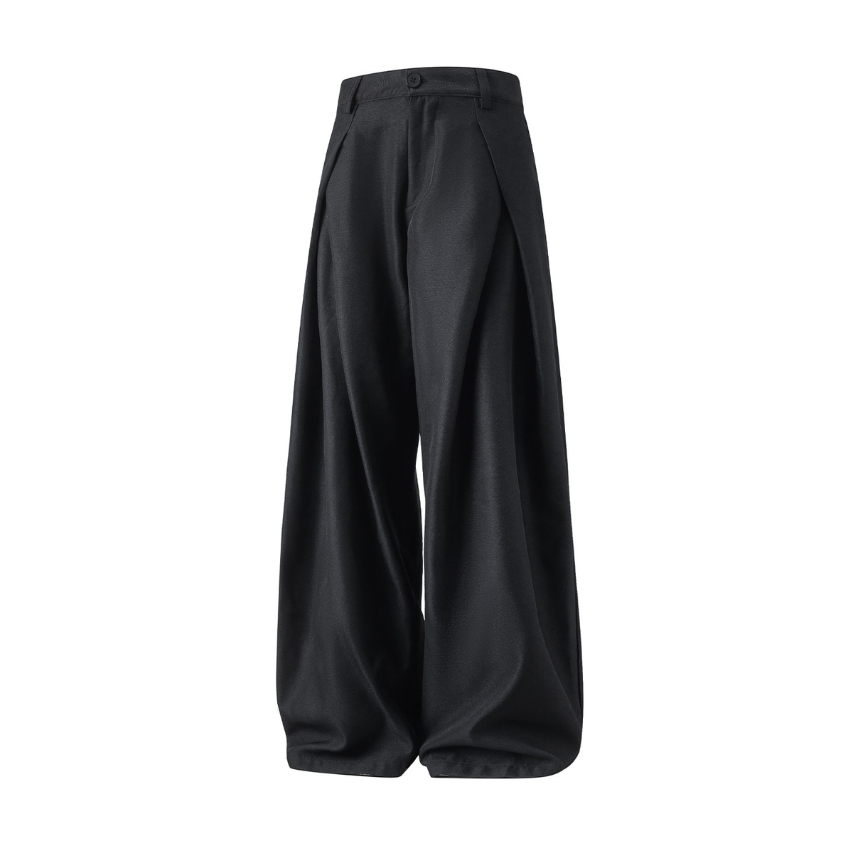 Men's Wide Leg Trousers Woven Fabric High Waist Pleated Front