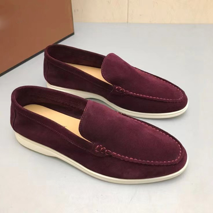 Men's Suede-Look Slip-On Loafers Lightweight Comfortable Casual Flat Shoes