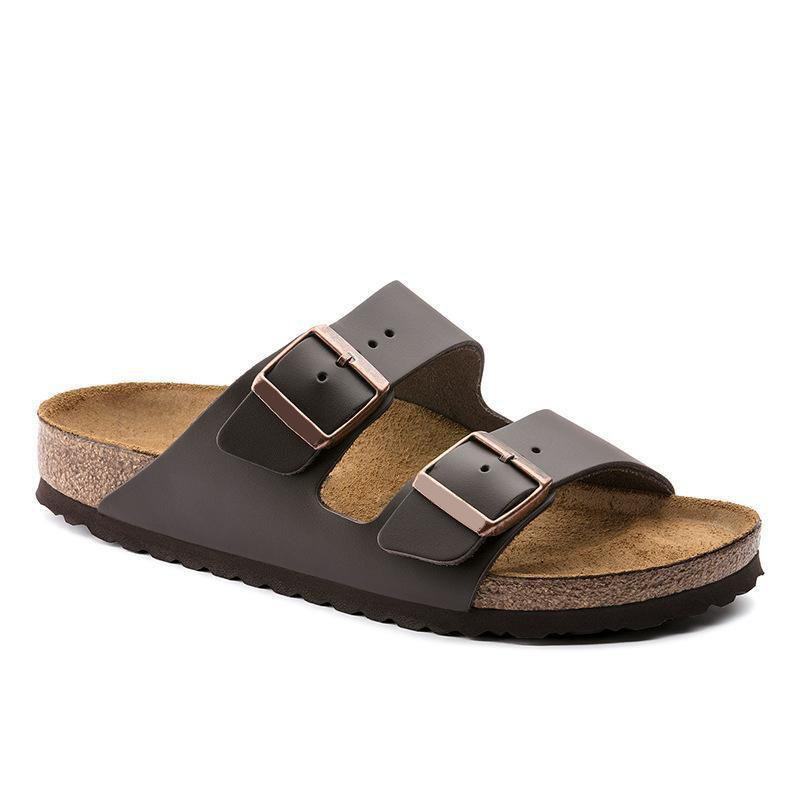 Men's Sandal Leather Cork Footbed Adjustable Buckle
