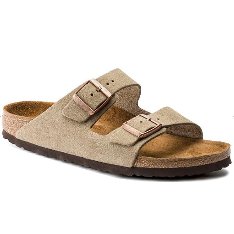 Men's Sandal Leather Cork Footbed Adjustable Buckle