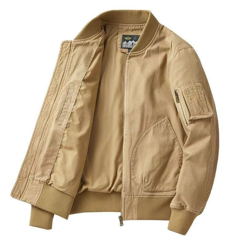 Men's Bomber Jacket Baseball Collar Loose Fit