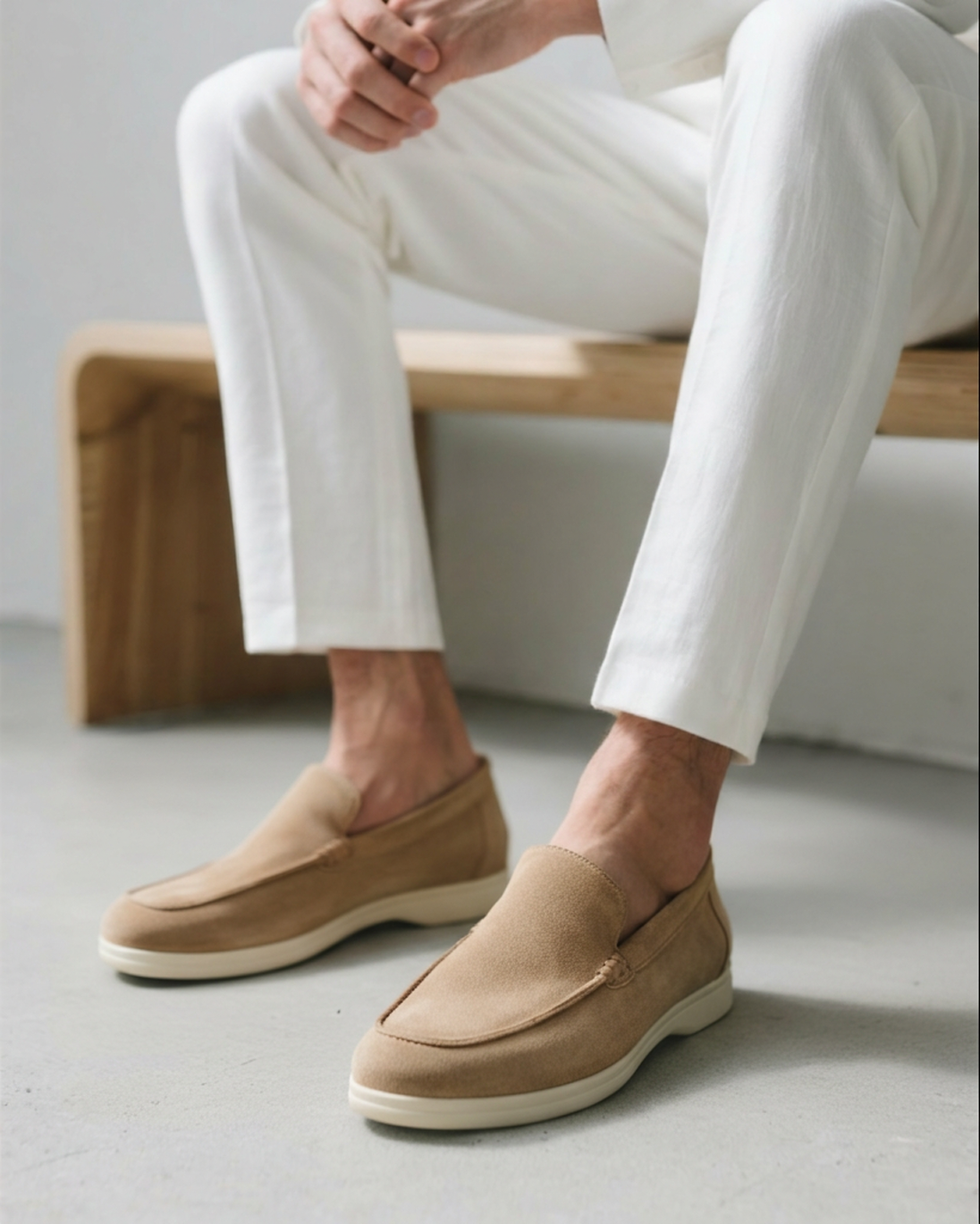 Suede Loafers Men Slip On Casual Summer Shoes
