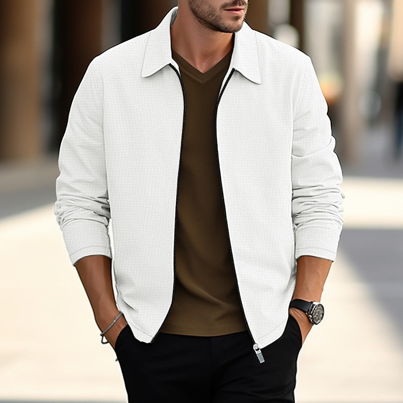 Men's Lightweight Textured Button-Front Overshirt photo 2