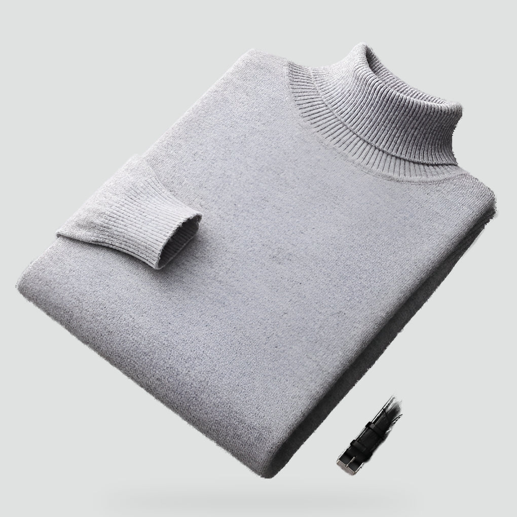Men's Roll Neck Jumper Regular Fit with Ribbed Cuffs
