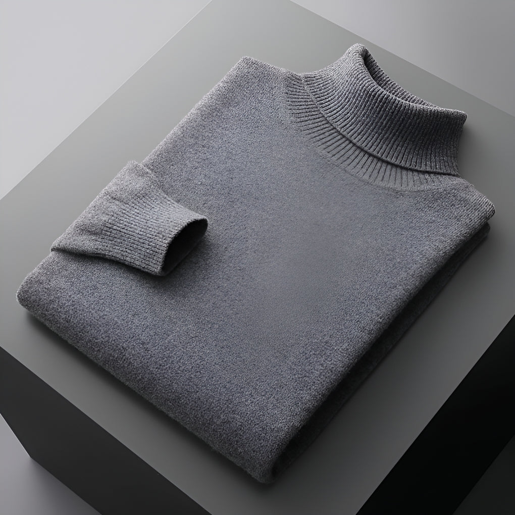 Men's Roll Neck Jumper Regular Fit with Ribbed Cuffs