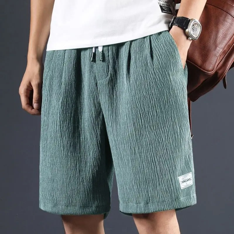 Men's Woven Shorts Drawstring Waist Side Pockets Relaxed Fit Casual