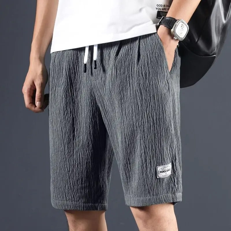 Men's Woven Shorts Drawstring Waist Side Pockets Relaxed Fit Casual