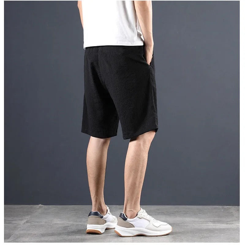 Men's Woven Shorts Drawstring Waist Side Pockets Relaxed Fit Casual