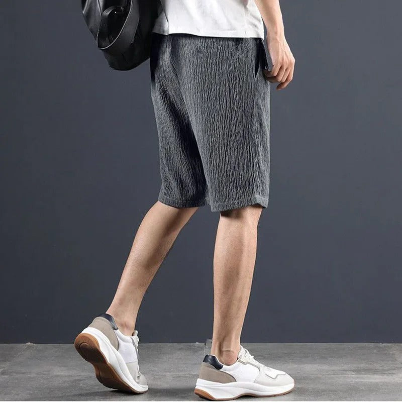 Men's Woven Shorts Drawstring Waist Side Pockets Relaxed Fit Casual