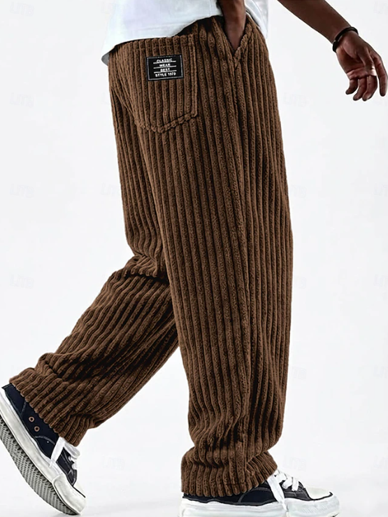 Desmond men's corduroy-style trousers - Brown