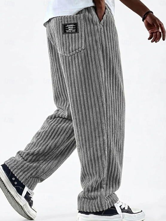 Desmond men's corduroy-style trousers - Grey