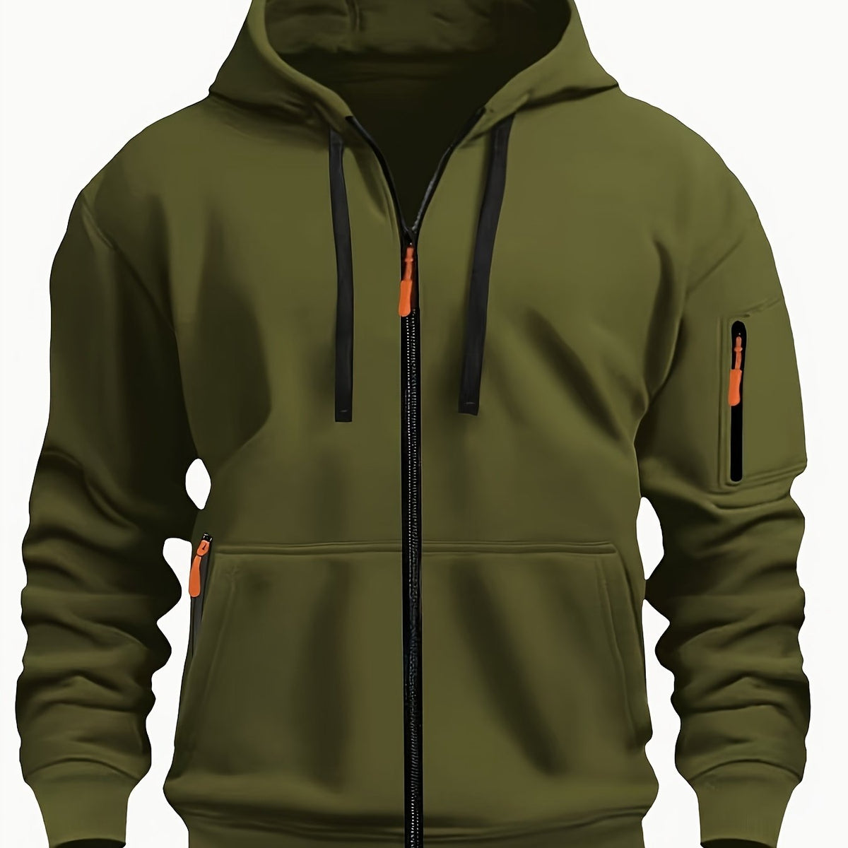 Douglas men's zip-up hoodie - Army Green