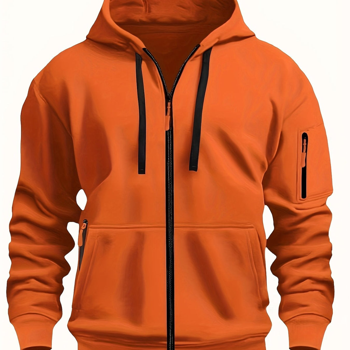 Douglas men's zip-up hoodie - Orange Red