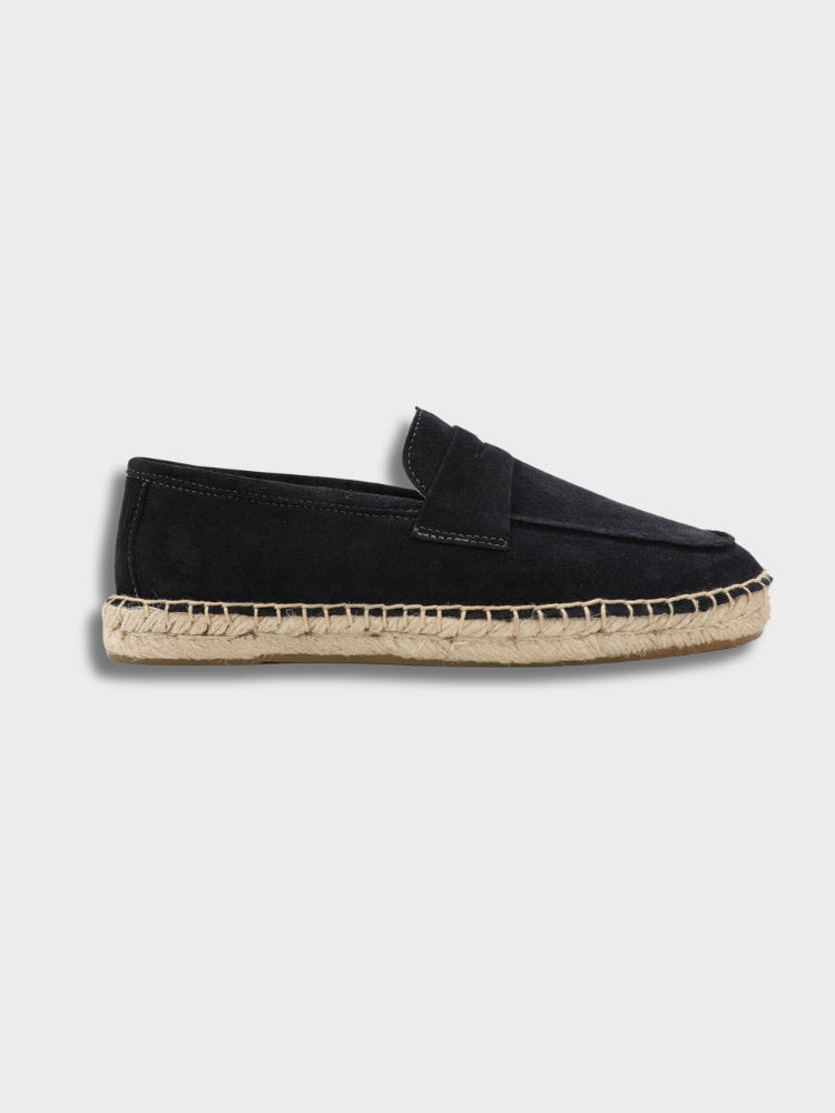 Loafer Suede Penny Espadrille Jute Sole
