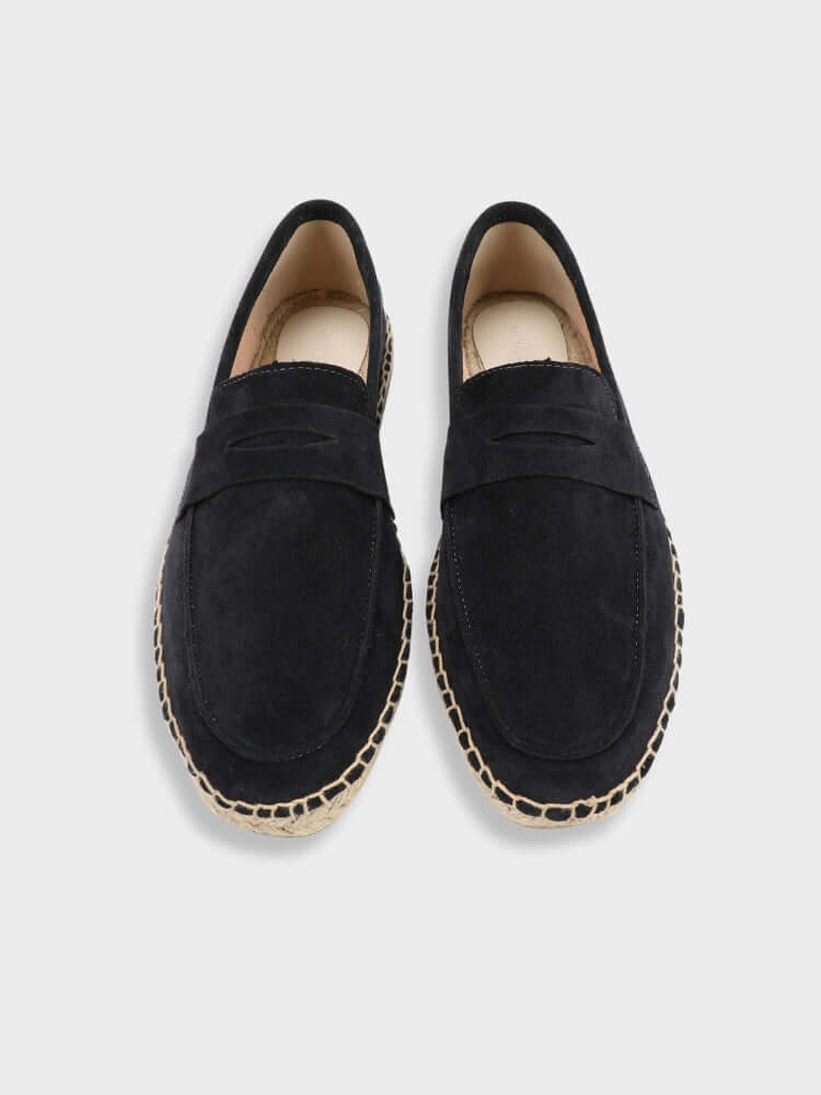 Loafer Suede Penny Espadrille Jute Sole