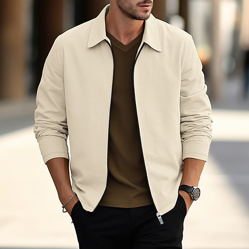Men's Lightweight Textured Button-Front Overshirt photo 1