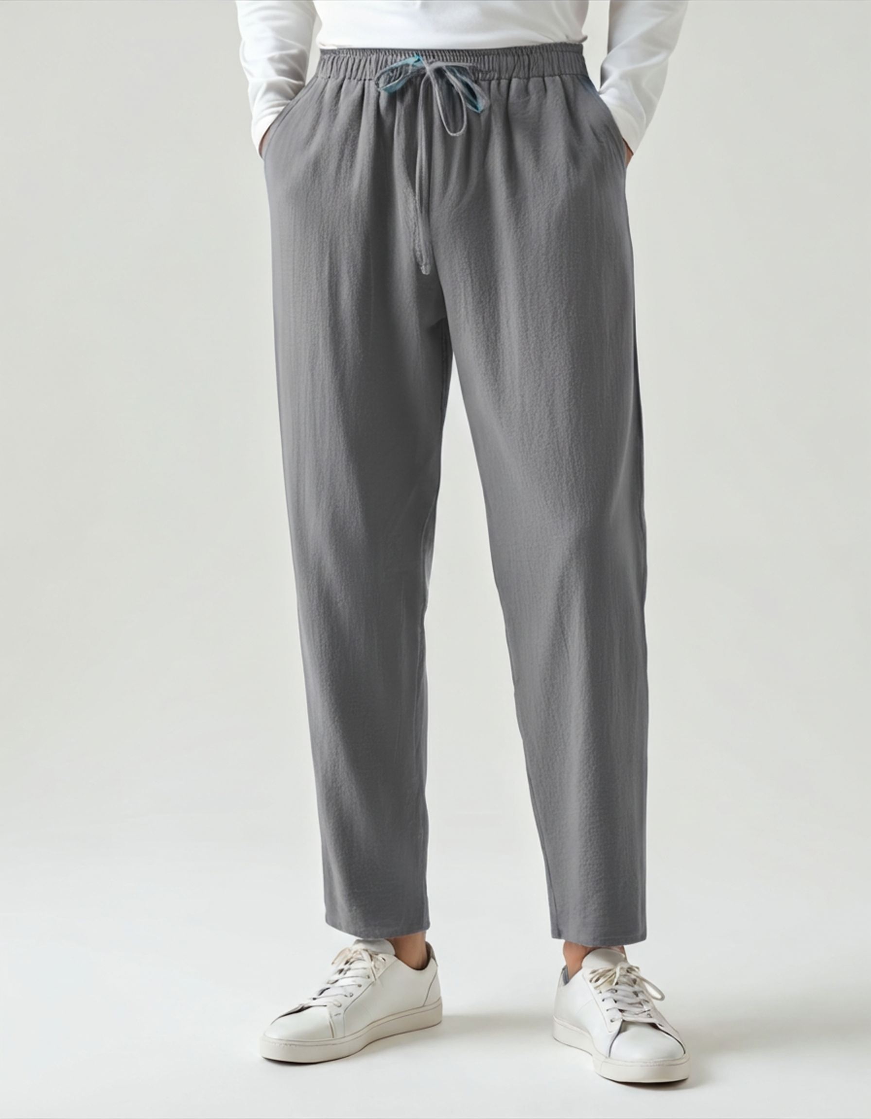 Trousers Linen Relaxed Fit Elasticated Waist
