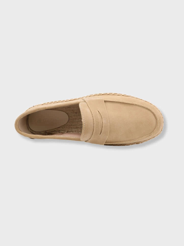 Loafer Suede Penny Espadrille Jute Sole