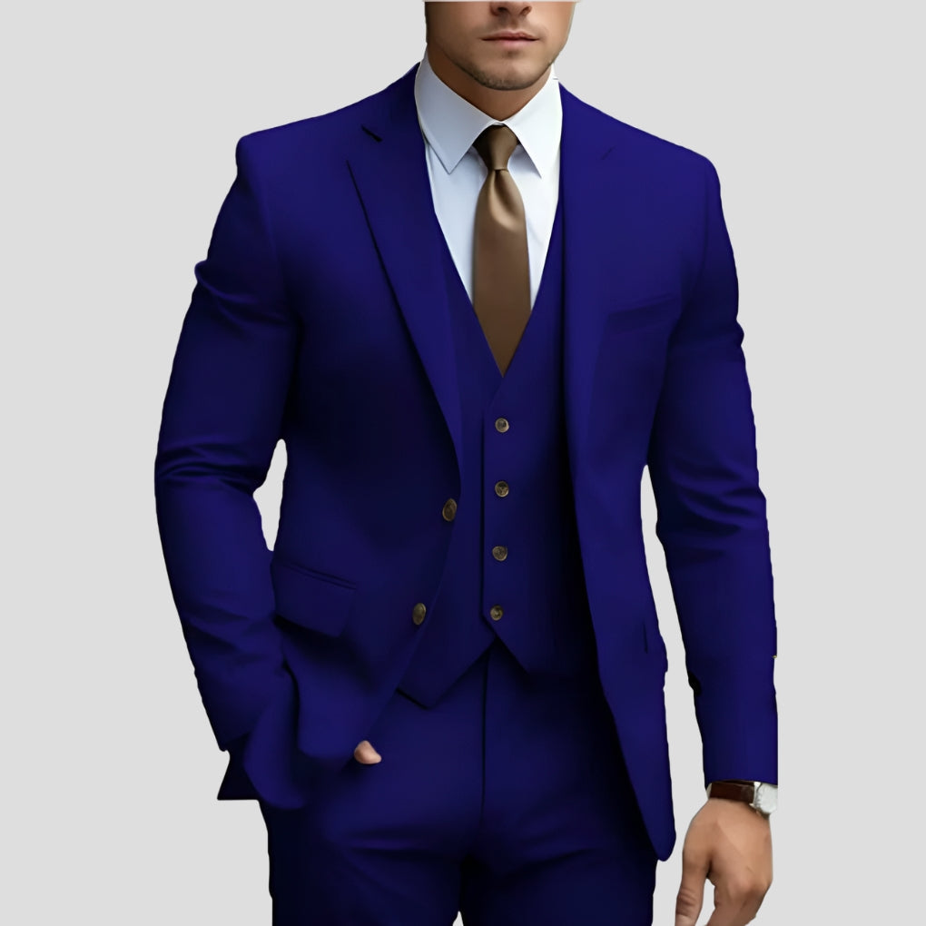 Men's Three Piece Suit Slim Fit Jacket Waistcoat and Trousers