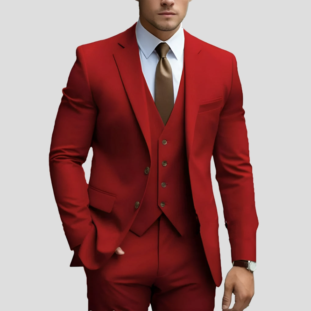 Men's Three Piece Suit Slim Fit Jacket Waistcoat and Trousers