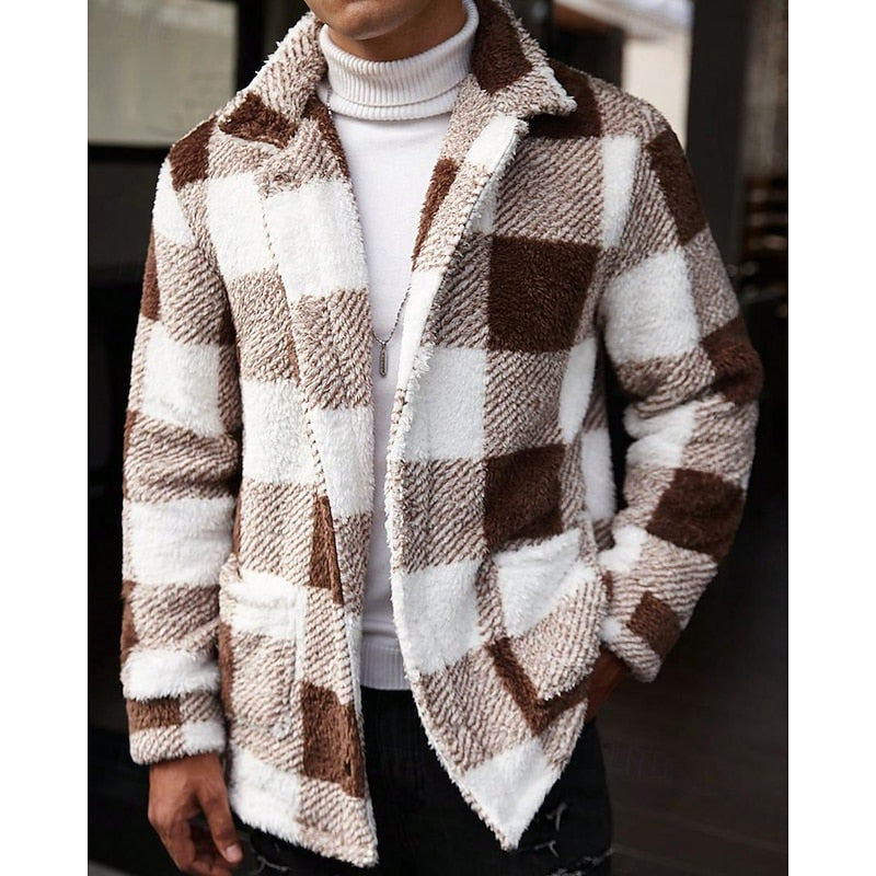 Men's check jacket, khaki