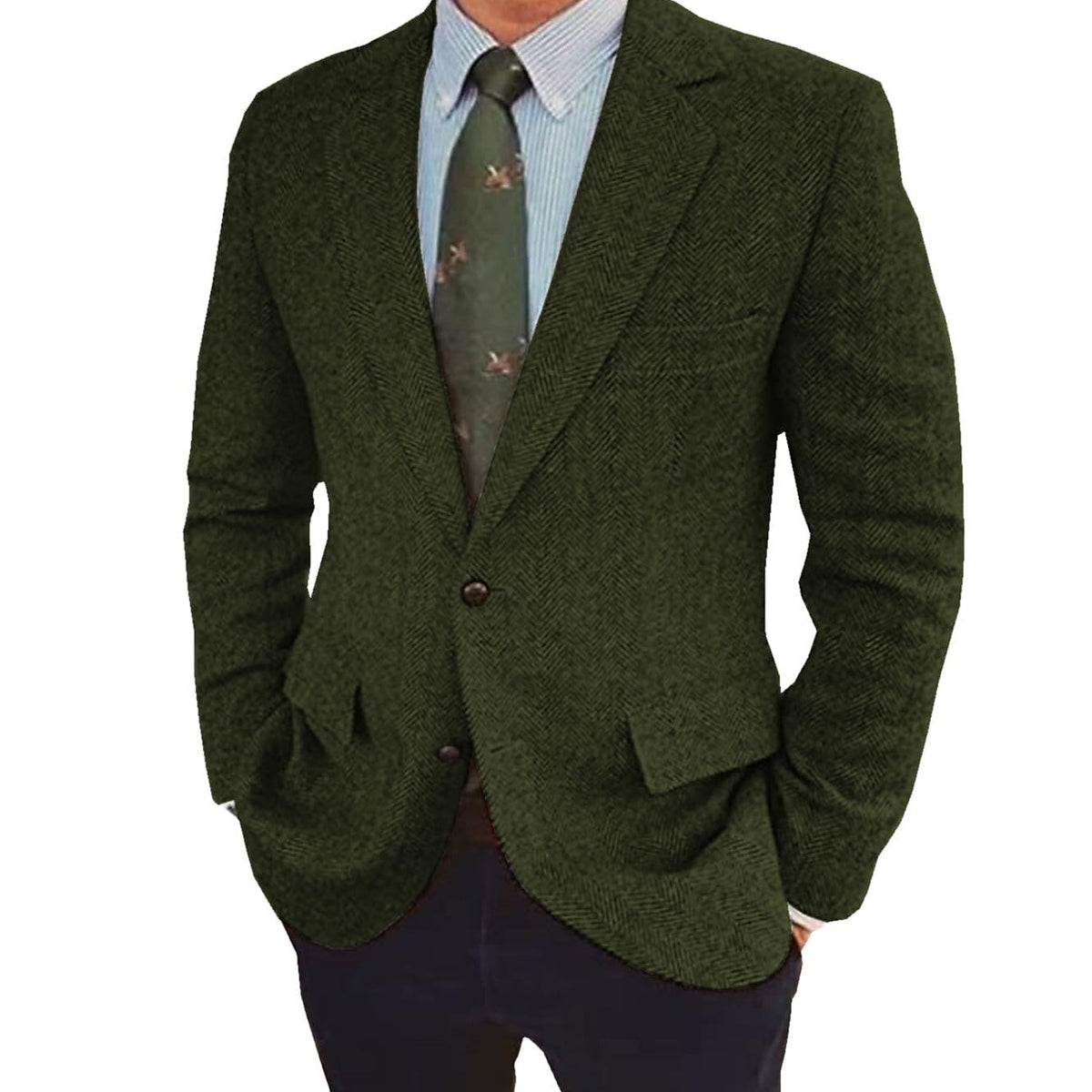 Chester | Men's Retro Single-Breasted Two-Button Blazer in Green